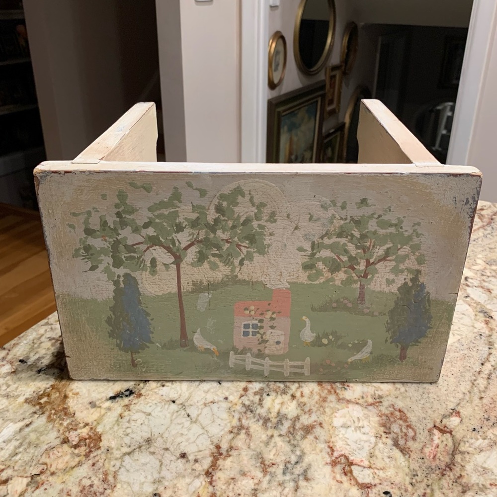 Vintage Painted Wood Stool - Picture 6 of 7